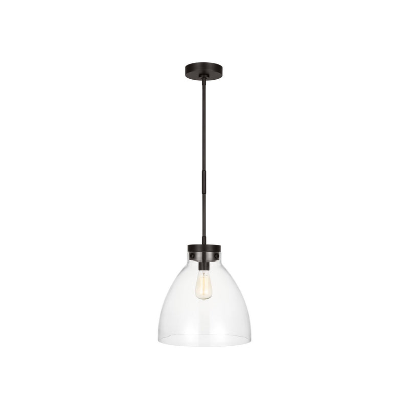 Visual Comfort Studio CP1121AI Garrett One Light Pendant, Aged Iron Main Image.jpg