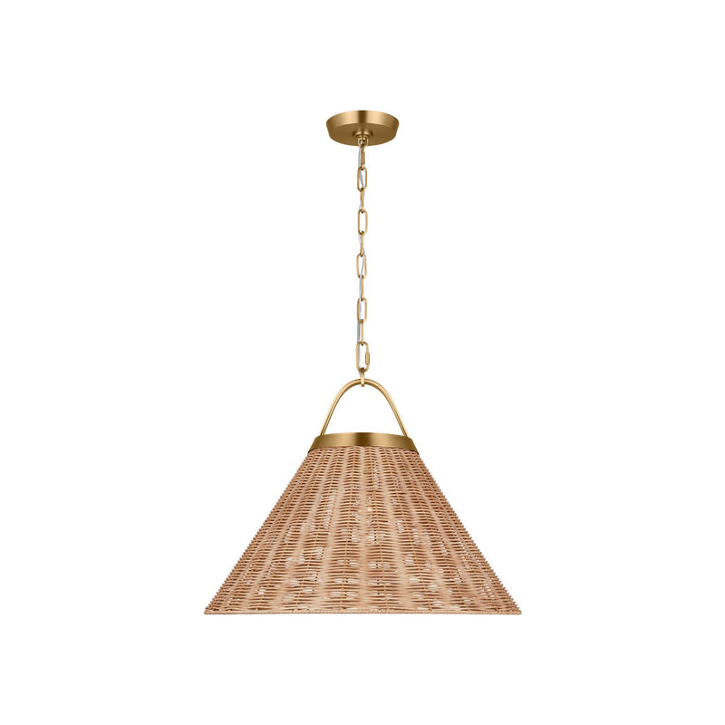 Visual Comfort Studio CP1441BBS Whitby One Light Pendant, Burnished Brass Main Image.jpg
