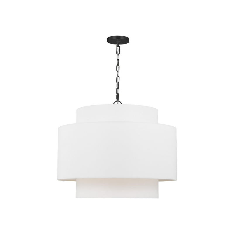Visual Comfort Studio KSP1043MBK Sawyer Three Light Pendant, Midnight Black Main Image.jpg