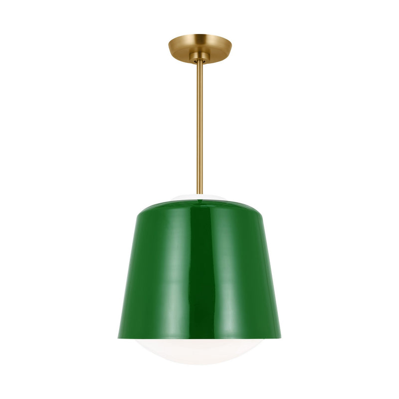 Visual Comfort Studio KSP1141GRN Draper One Light Pendant, Green Main Image.jpg
