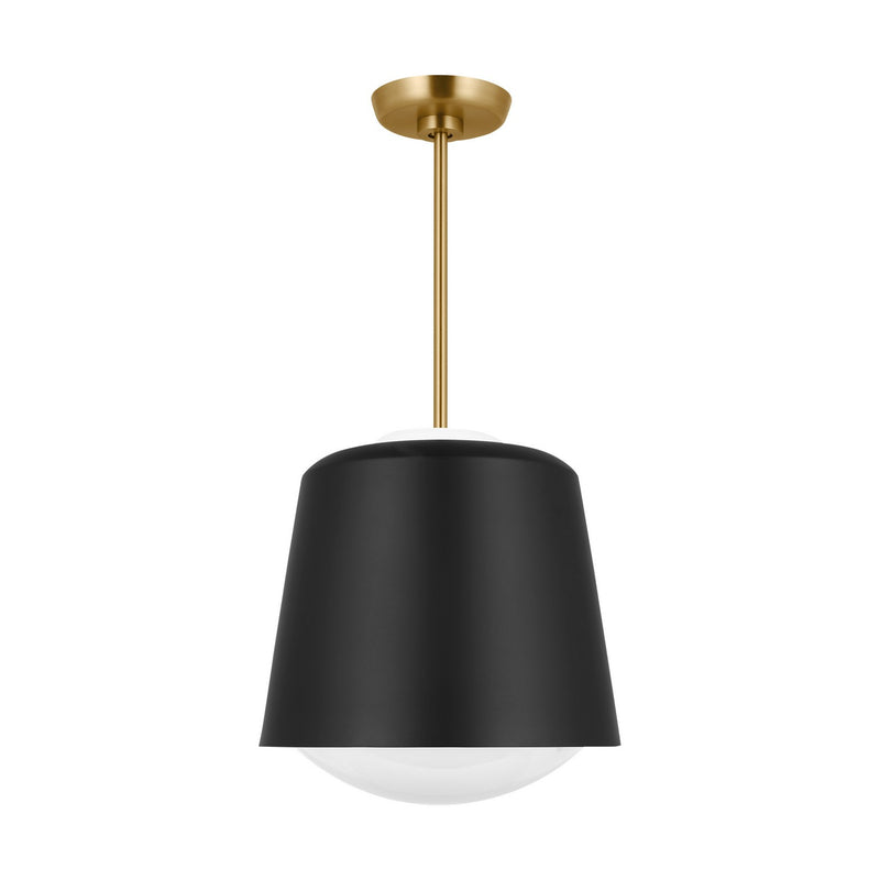 Visual Comfort Studio KSP1141MBK Draper One Light Pendant, Midnight Black Main Image.jpg
