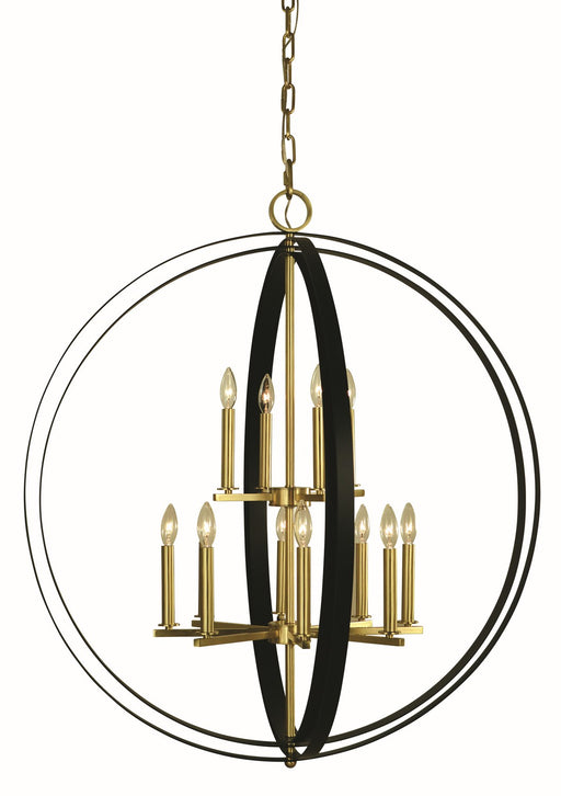 Framburg 4658 BR/MBLACK Constellation 12 Light Pendant, Brushed Brass with Matte Black Main Image.jpg