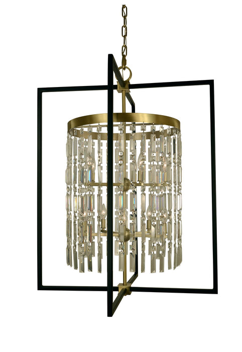 Framburg 5338 BR/MBLACK Hannah Ten Light Foyer Chandelier, Brushed Brass with Matte Black Main Image.jpg