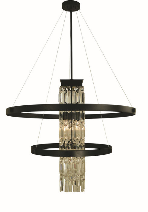 Framburg 5738 MBLACK Iris Five Light Foyer Chandelier, Matte Black Main Image.jpg