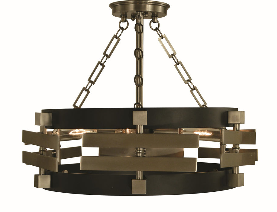 Framburg 5740 BR/MBLACK Eden Three Light Semi Flush Mount, Brush Brass Matte Black Main Image.jpg