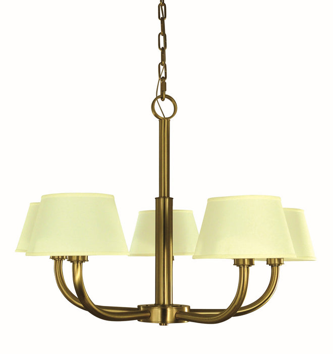 Framburg 5750 BR Emma Five Light Chandelier, Brushed Brass Main Image.jpg