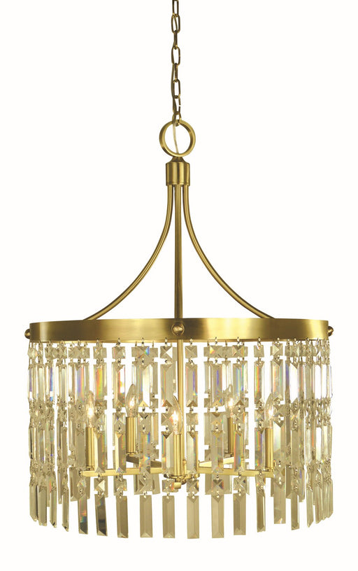 Framburg 5755 BR Holly Six Light Chandelier, Brushed Brass Main Image.jpg