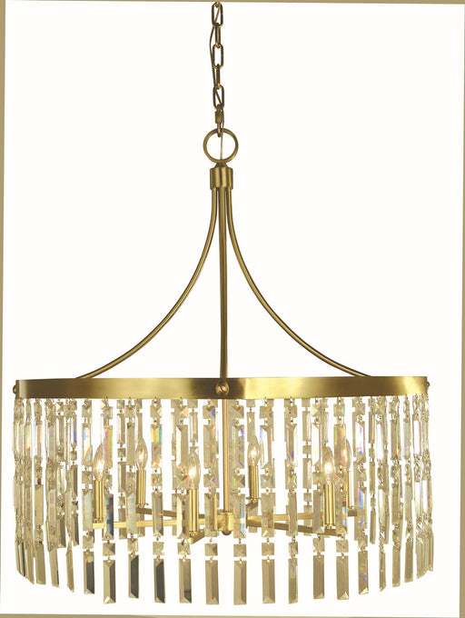 Framburg 5756 BR Holly Six Light Chandelier, Brushed Brass Main Image.jpg