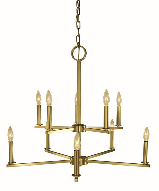 Framburg 5760 BR Evelyn Ten Light Chandelier, Brushed Brass Main Image.jpg