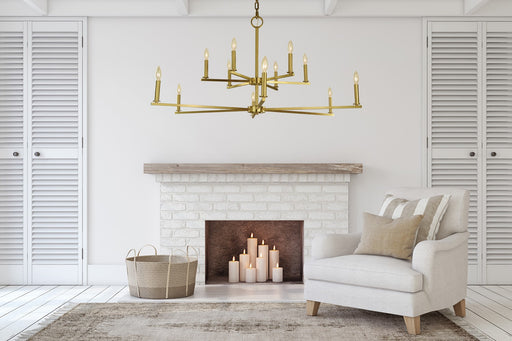 Framburg 5762 BR Evelyn 12 Light Foyer Chandelier, Brushed Brass Alternate Image A.jpg