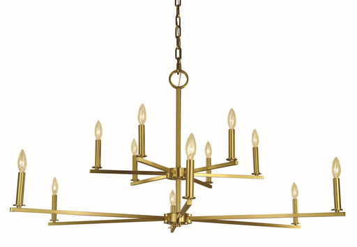 Framburg 5762 BR Evelyn 12 Light Foyer Chandelier, Brushed Brass Main Image.jpg