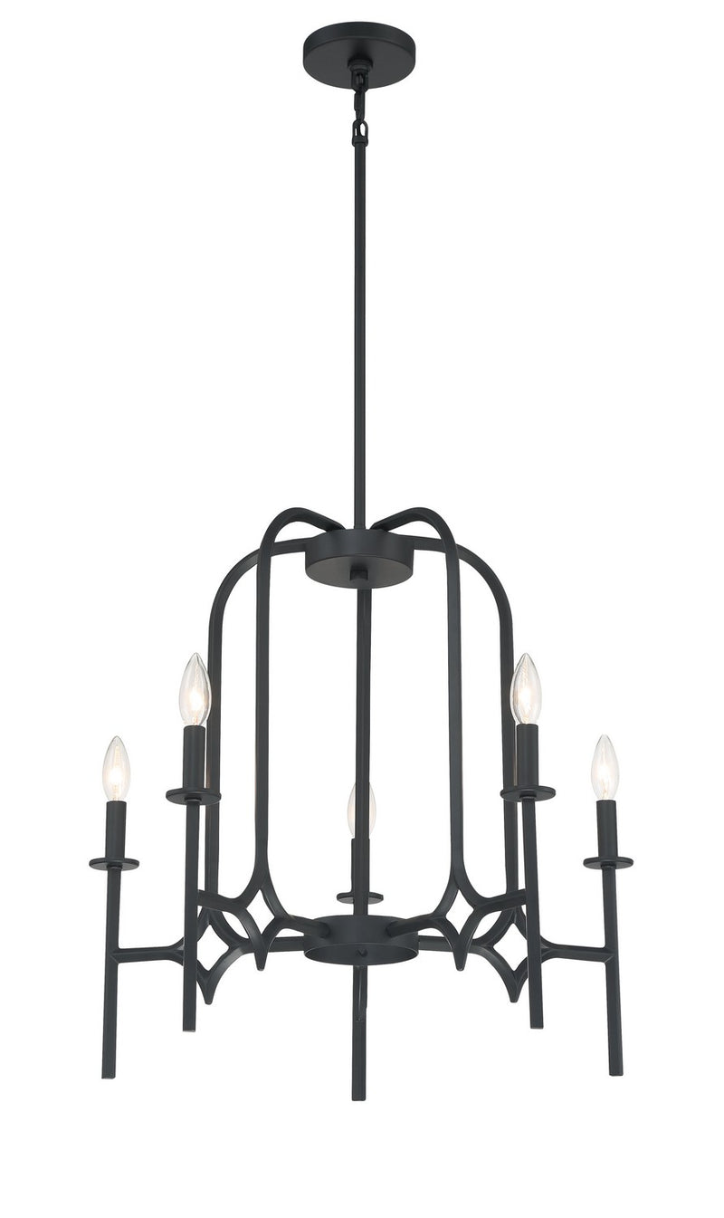 Minka-Lavery 5035-66A Muncie Five Light Chandelier, Coal Main Image.jpg