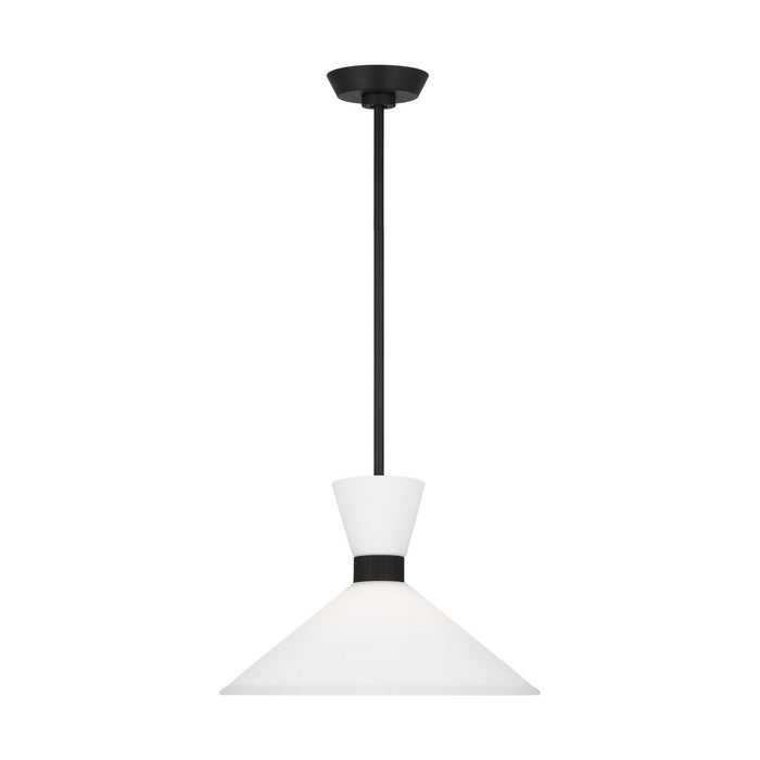 Visual Comfort Studio DJP1091MBK Belcarra One Light Pendant, Midnight Black Main Image.jpg