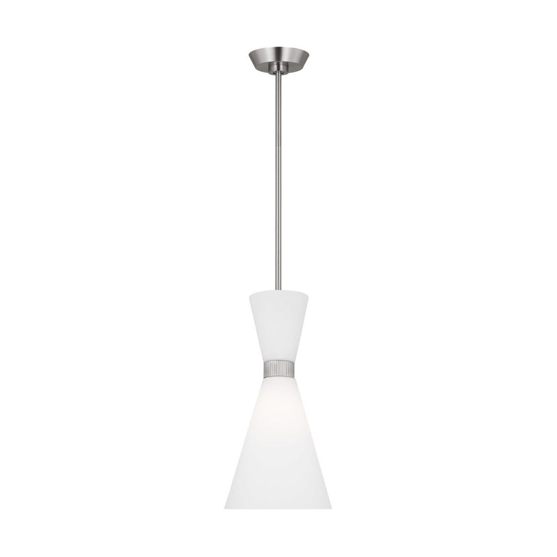 Visual Comfort Studio DJP1101BS Belcarra One Light Pendant, Brushed Steel Main Image.jpg