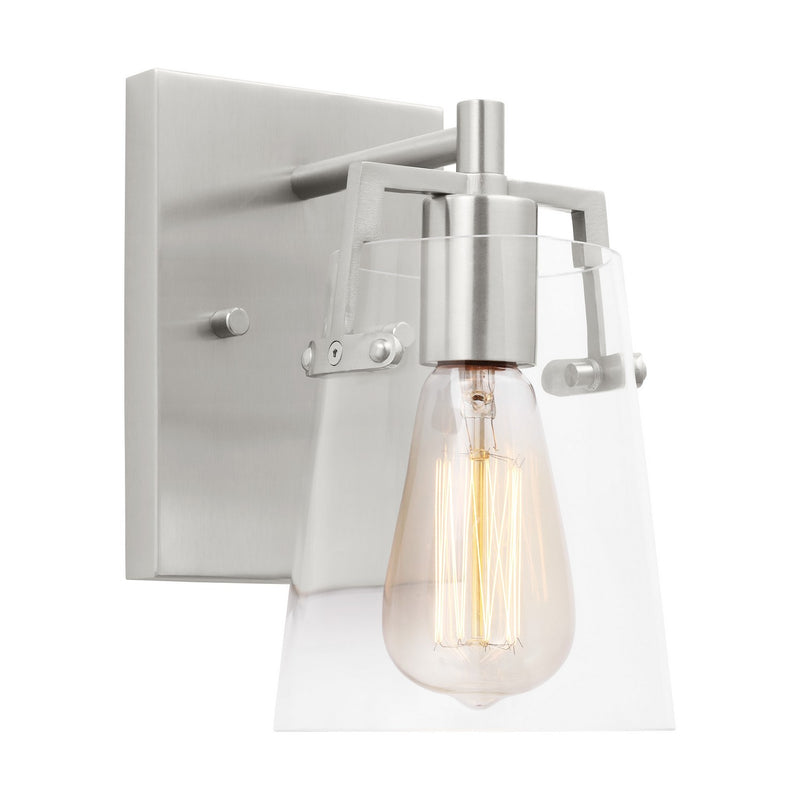 Visual Comfort Studio DJV1031BS Crofton One Light Wall Sconce, Brushed Steel Main Image.jpg