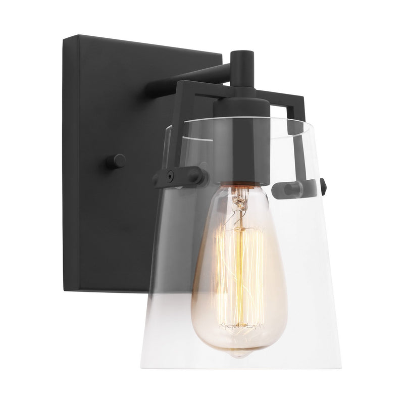Visual Comfort Studio DJV1031MBK Crofton One Light Wall Sconce, Midnight Black Main Image.jpg