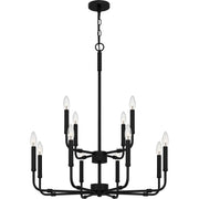Quoizel ABR5128MBK Abner 12 Light Chandelier, Matte Black Main Image.jpg