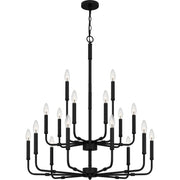 Quoizel ABR5132MBK Abner 18 Light Chandelier, Matte Black Main Image.jpg
