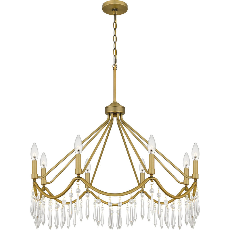 Quoizel AID5030AB Airedale Eight Light Chandelier, Aged Brass Main Image.jpg