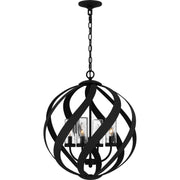 Quoizel BMS2820EK Blacksmith Four Light Pendant, Earth Black Main Image.jpg