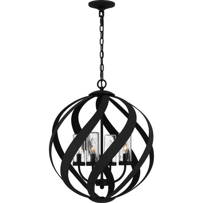 Quoizel BMS2820EK Blacksmith Four Light Pendant, Earth Black Main Image.jpg