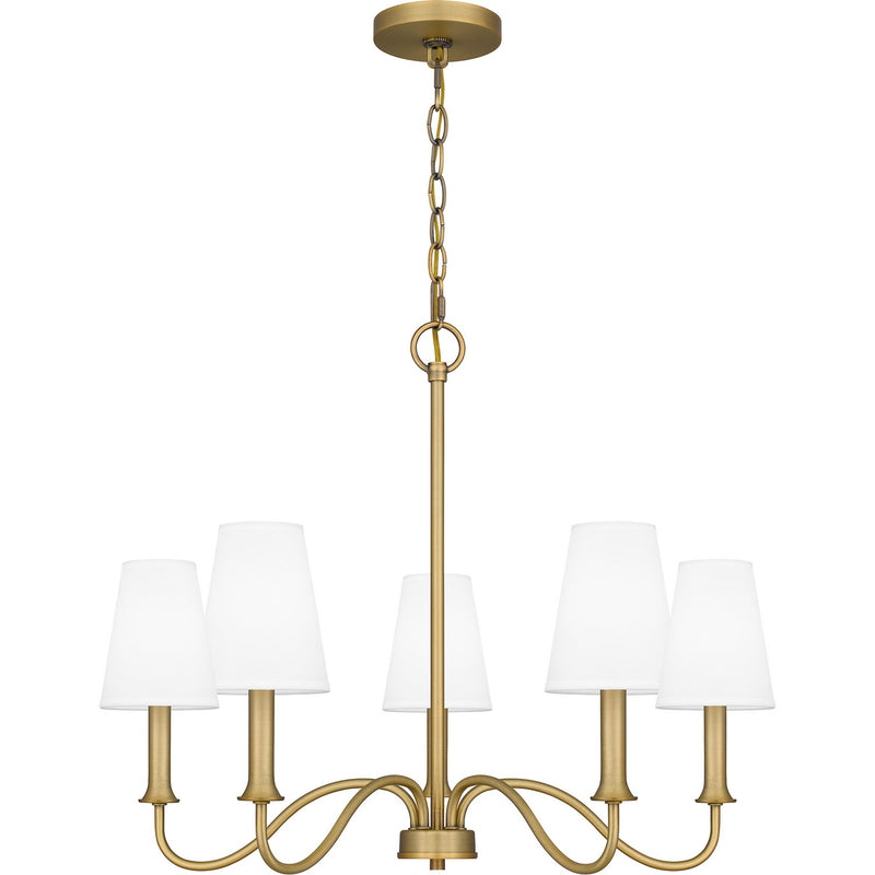 Quoizel BTY5026AB Beatty Five Light Chandelier, Aged Brass Main Image.jpg
