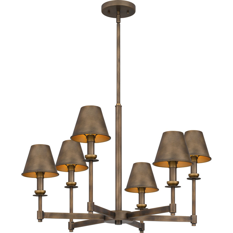 Quoizel CRO5026SU Cross Six Light Chandelier, Statuary Bronze Main Image.jpg