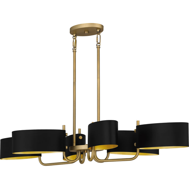 Quoizel MAD641AB Madden Six Light Linear Chandelier, Aged Brass Main Image.jpg