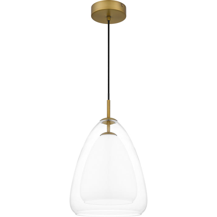 Quoizel PCAER1511AB Aero One Light Pendant, Aged Brass Main Image.jpg