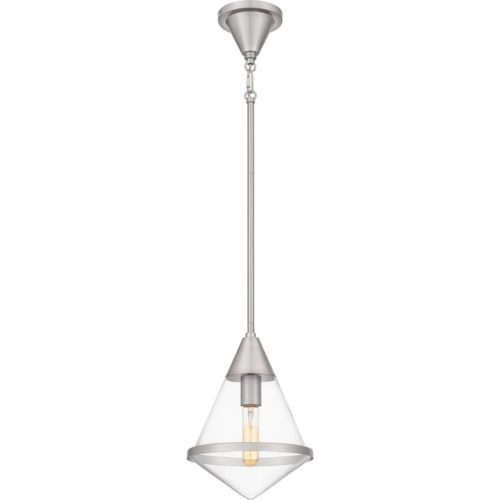 Quoizel QPP6160BN Hidalgo One Light Mini Pendant, Brushed Nickel Main Image.jpg