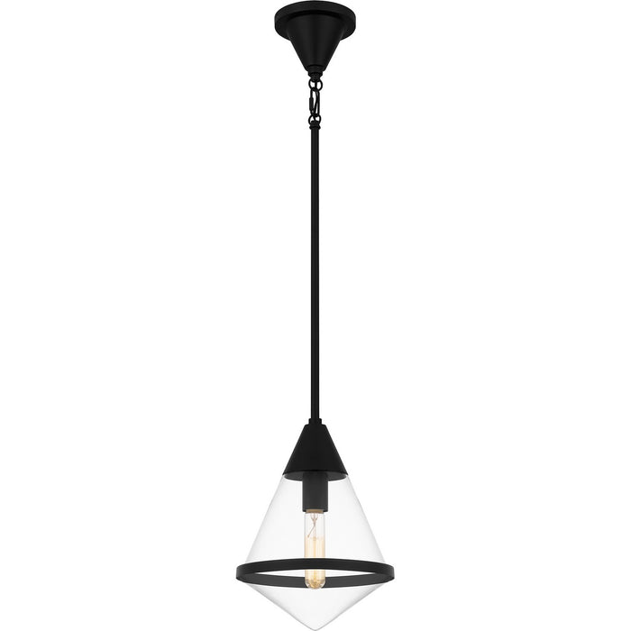 Quoizel QPP6160MBK Hidalgo One Light Mini Pendant, Matte Black Main Image.jpg