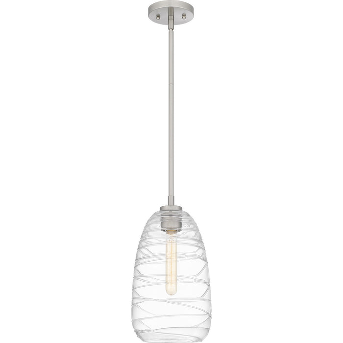 Quoizel QPP6165BN Asher One Light Mini Pendant, Brushed Nickel Main Image.jpg