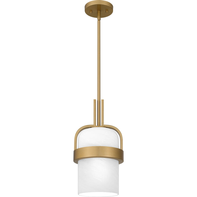 Quoizel QPP6174AB Duval One Light Mini Pendant, Aged Brass Main Image.jpg