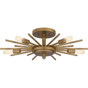 Quoizel QSF6158WS Mesquite Five Light Semi Flush Mount, Weathered Brass Main Image.jpg