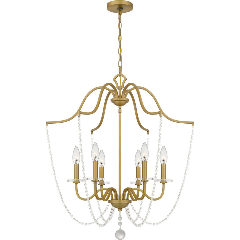 Quoizel SDY5028AB Sunday Six Light Chandelier, Aged Brass Main Image.jpg