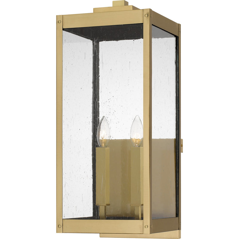 Quoizel WVR8409A Westover Two Light Outdoor Wall Mount, Antique Brass Main Image.jpg