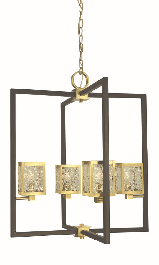 Framburg 5774 BR/MBLACK Avery Four Light Chandelier, Brushed Brass/Matte Black Main Image.jpg