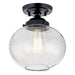 Kichler 42296BK One Light Semi Flush Mount, Black