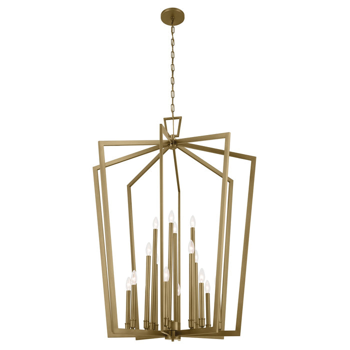 Kichler 43499NBR 16 Light Foyer Pendant, Natural Brass