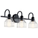 Kichler 45973BK Three Light Bath, Black
