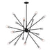Kichler 52537BK 16 Light Chandelier, Black