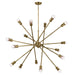 Kichler 52537NBR 16 Light Chandelier, Natural Brass