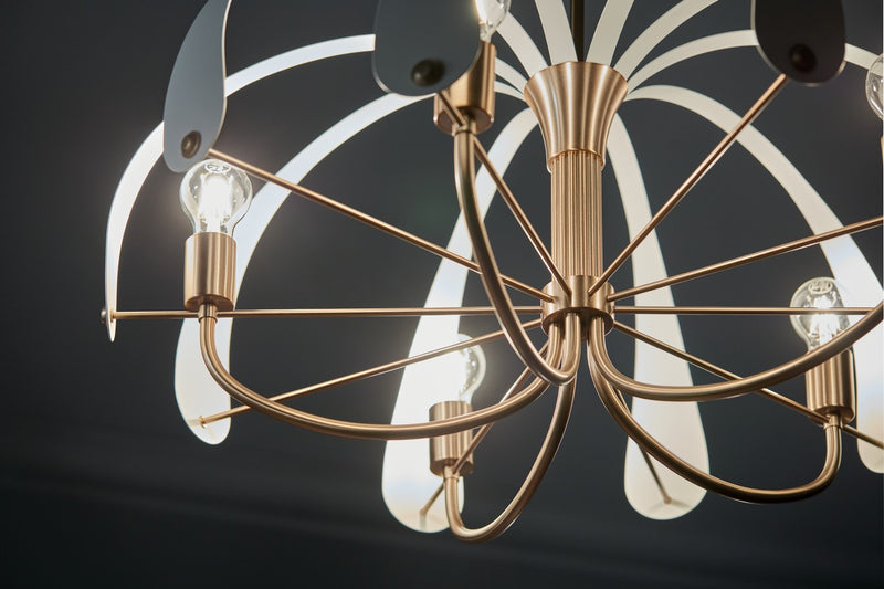 Kichler 52572CPZ Five Light Chandelier, Champagne Bronze