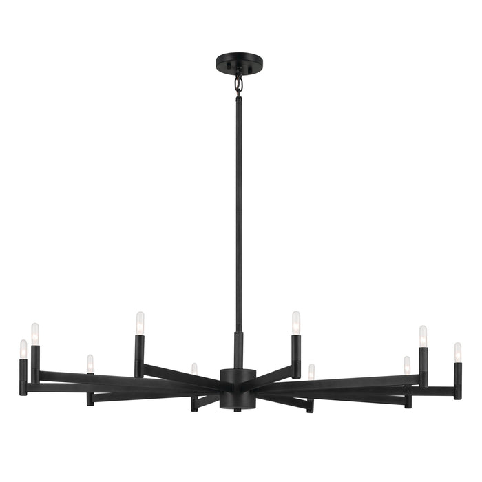 Kichler 52613BK Ten Light Chandelier, Black