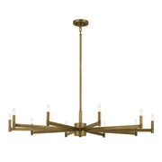 Kichler 52613NBR Ten Light Chandelier, Natural Brass