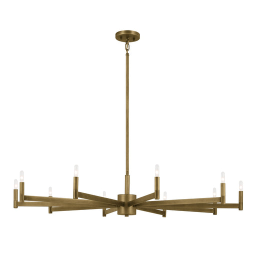 Kichler 52613NBR Ten Light Chandelier, Natural Brass