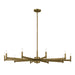 Kichler 52613NBR Ten Light Chandelier, Natural Brass