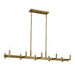 Kichler 52614NBR Ten Light Linear Chandelier, Natural Brass