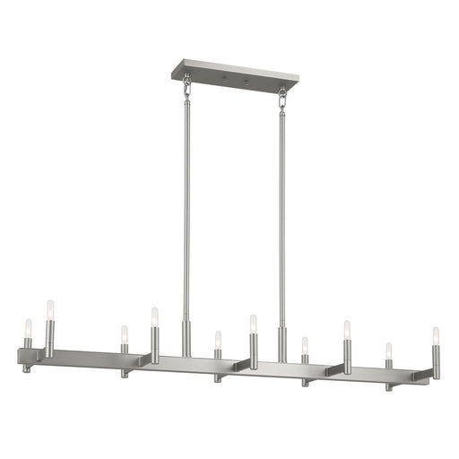 Kichler 52614SN Ten Light Linear Chandelier, Satin Nickel