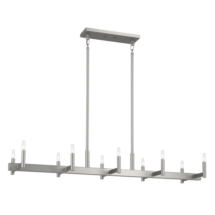 Kichler 52614SN Ten Light Linear Chandelier, Satin Nickel
